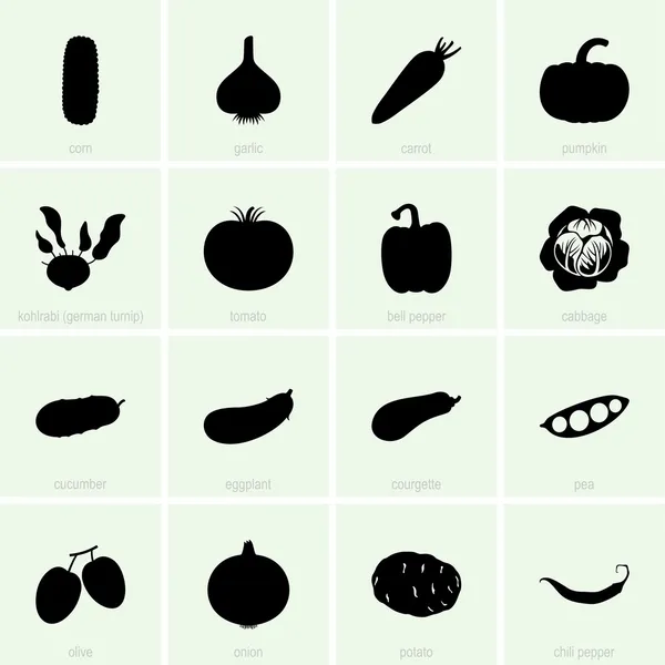 Vegetable icons — Stock Vector