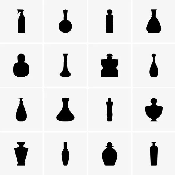 Парфуми пляшки іконки — стоковий вектор