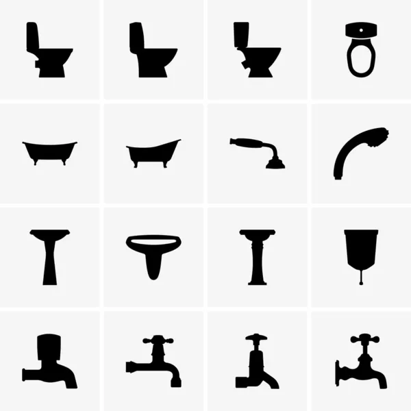 Badkamer pictogrammen — Stockvector