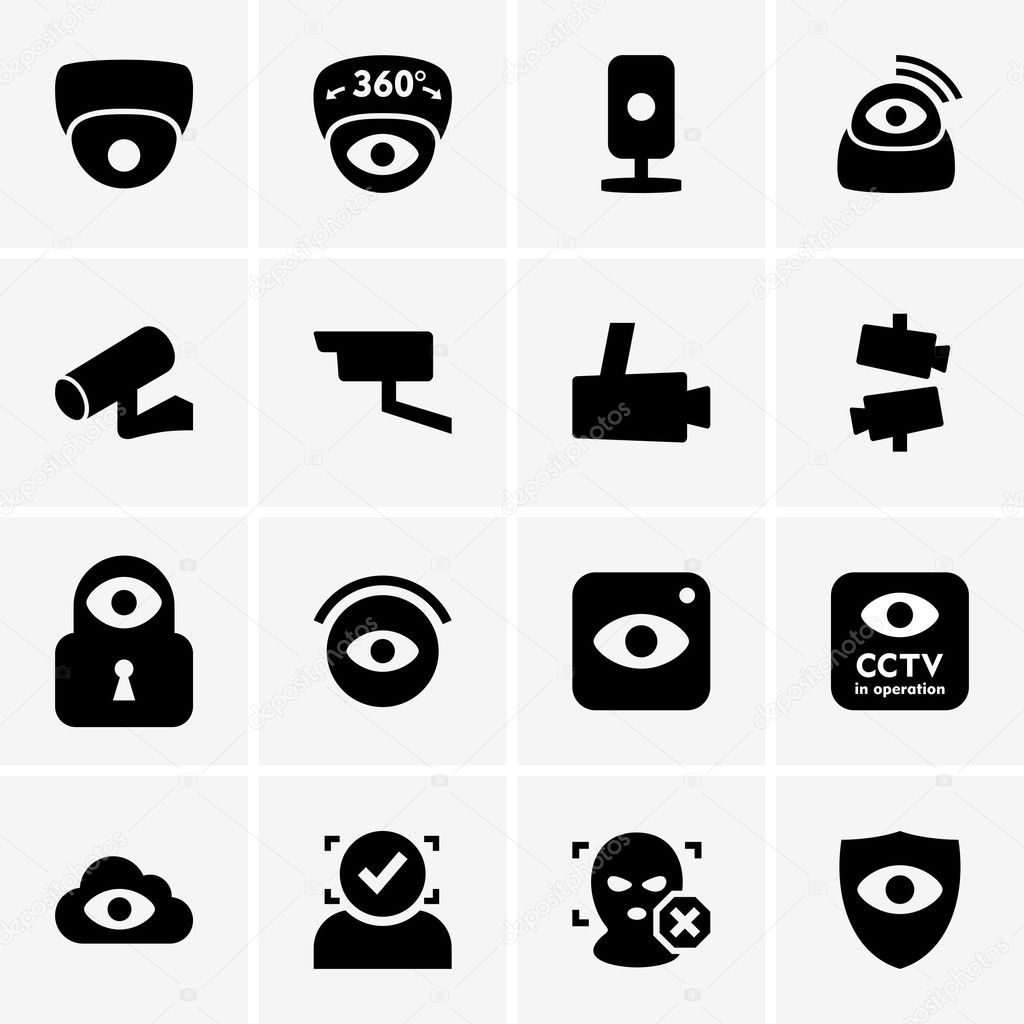 Video surveillance icons