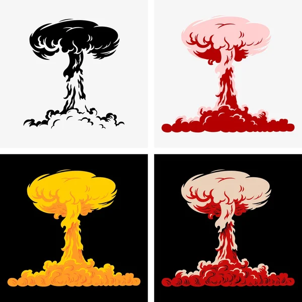 Explosión nuclear — Vector de stock