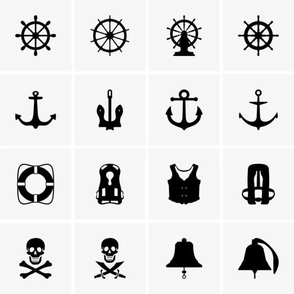 Anchors, wheels and other — Stock Vector