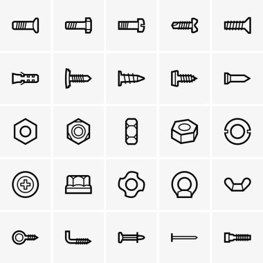 Screws and nuts icons clipart