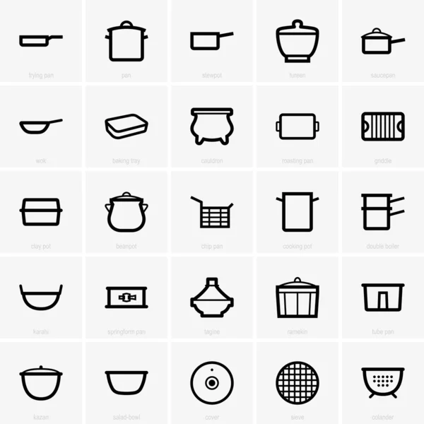 Kitchenware icons — Stock Vector