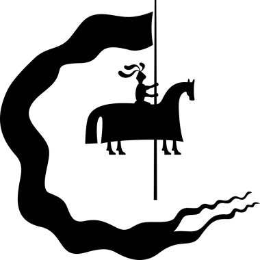 bir şövalye ile bayrak