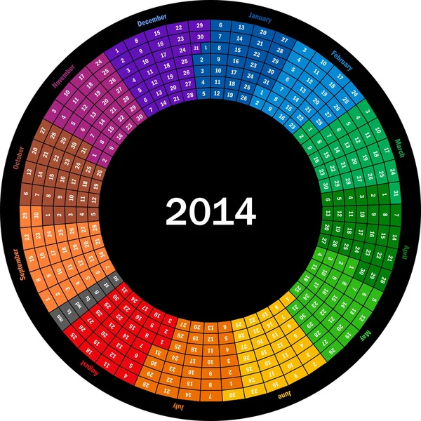 Календар 2014 — стоковий вектор