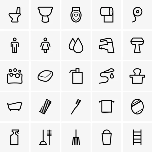 Bathroom icons — Stock Vector