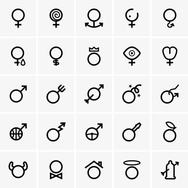 Iconos masculinos y femeninos — Vector de stock