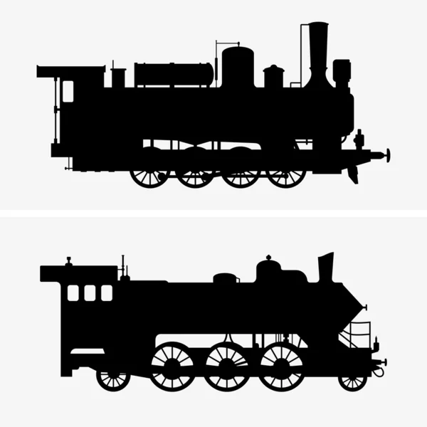 Steam locomotives — Stock Vector