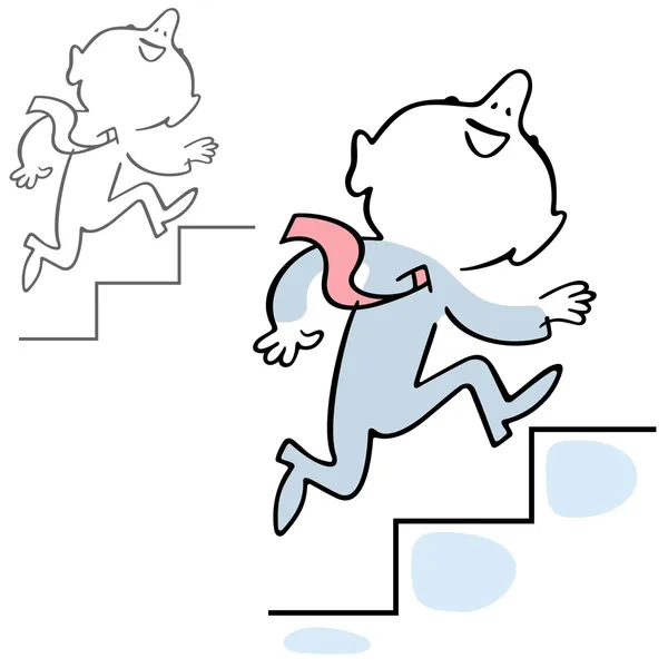 Hombre subiendo las escaleras — Archivo Imágenes Vectoriales