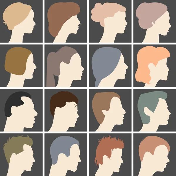 Profiles of faces — Stock Vector