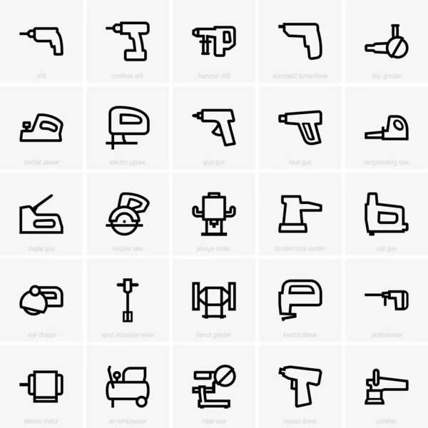 Symbole für Elektrowerkzeuge — Stockvektor