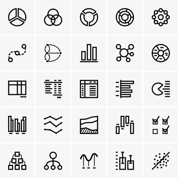 Iconos del gráfico de negocios — Vector de stock