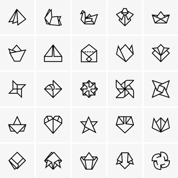 Origami icons — Stock Vector