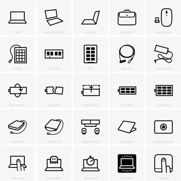 ラップトップ アクセサリ — ストックベクタ