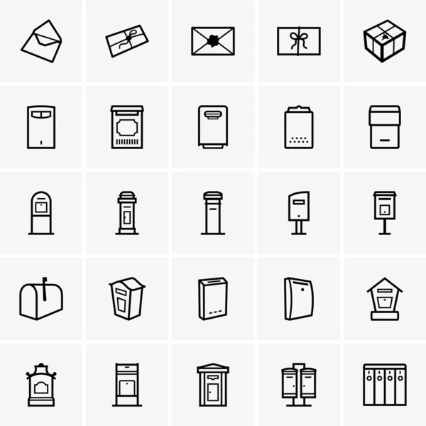 Iconos de buzones — Vector de stock