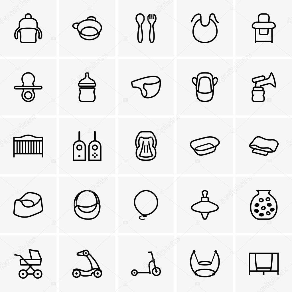 Baby things icons