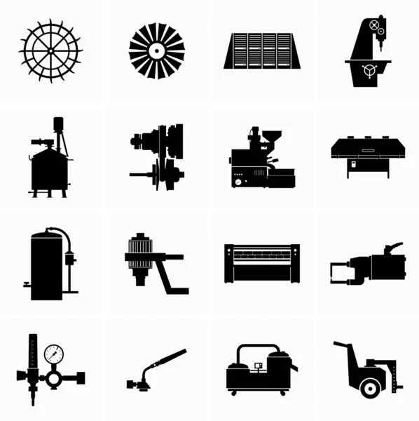 Ensemble Techniques Mécanismes Équipements Outils Industriels — Image vectorielle