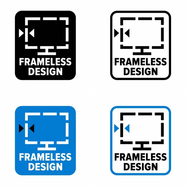 Rahmenloses Design Informationsschild Für Monitor Display Und Produkteigenschaft — Stockvektor