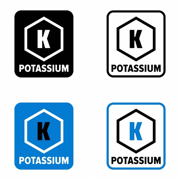 Potassium Soft Metal Chemical Element Information Sign — Stock vektor