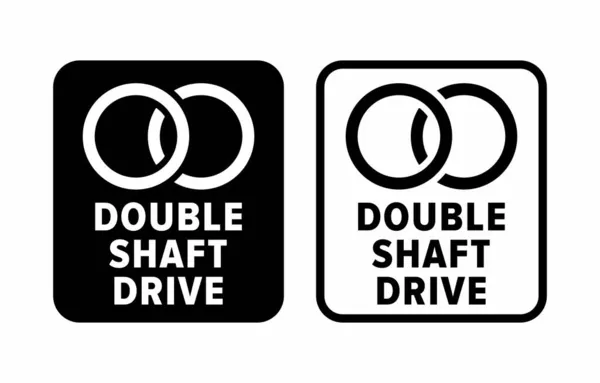 Double Shaft Drive Motor Dual Powertrain Information Sign — Stock Vector