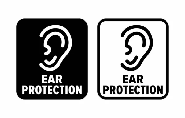 Ear Protection System Information Sign — Stock Vector