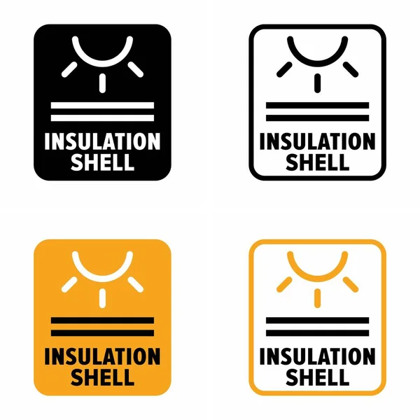Carcasa Aislamiento Protección Térmica Signo Información Propiedad — Archivo Imágenes Vectoriales