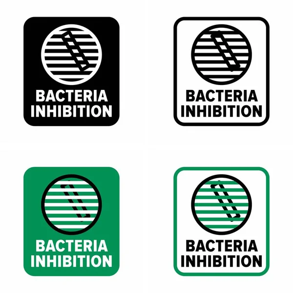 Bakterien Hemmung Antimikrobielle Wirkung Informationsschild — Stockvektor
