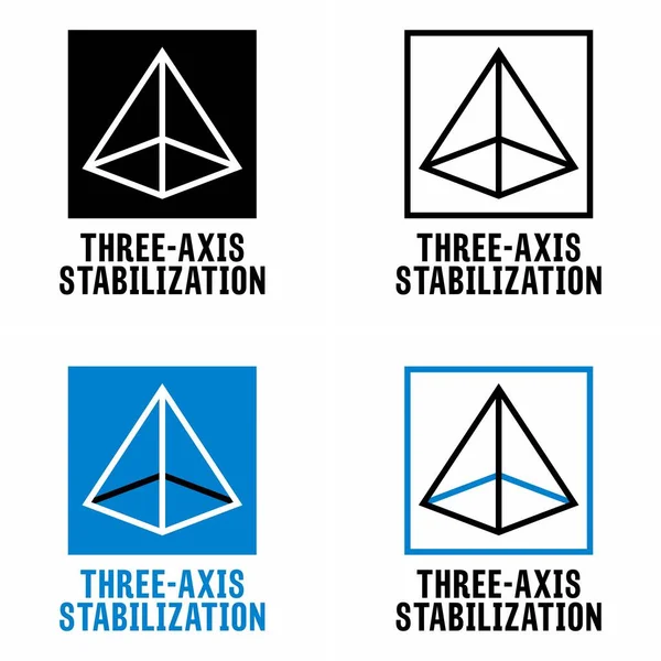 Segnale Informativo Sulla Tecnica Stabilizzazione Tre Assi Sul Sistema Controllo — Vettoriale Stock