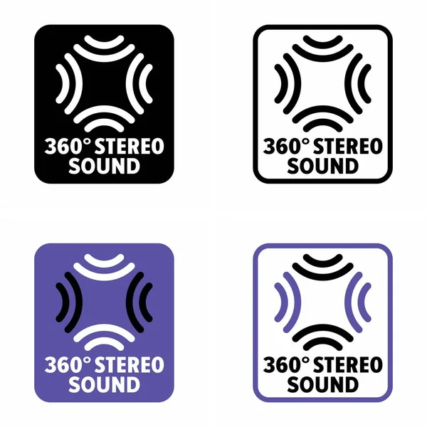 360 Stereo Zvuk Prostorové Technologie Informační Značka Zařízení — Stockový vektor