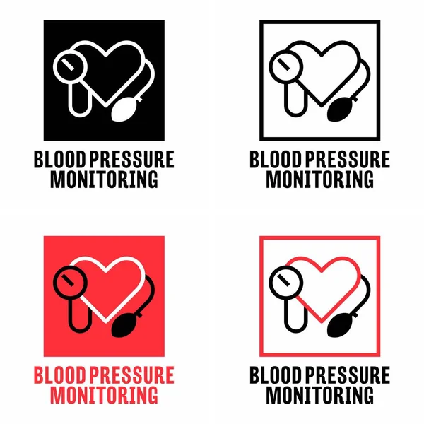 Informační Značka Systému Zařízení Pro Monitorování Krevního Tlaku — Stockový vektor