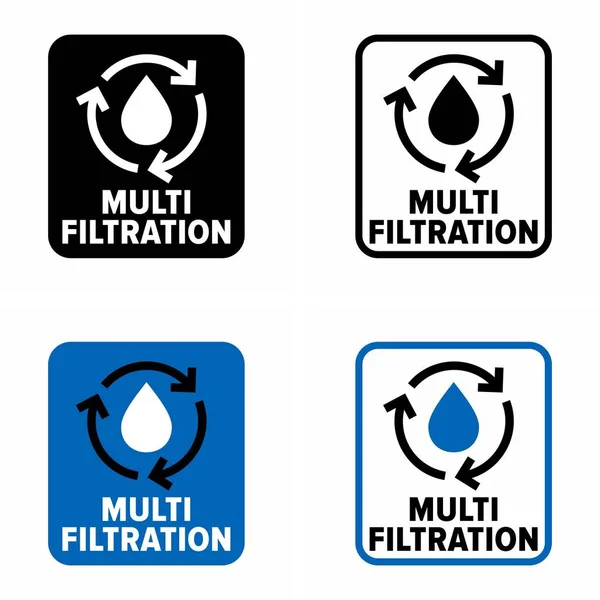 Water Multi Filtration Information Sign — Stock Vector