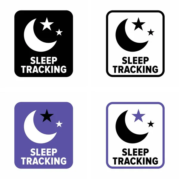 Sleep Tracking Sinal Informação Vetorial — Vetor de Stock