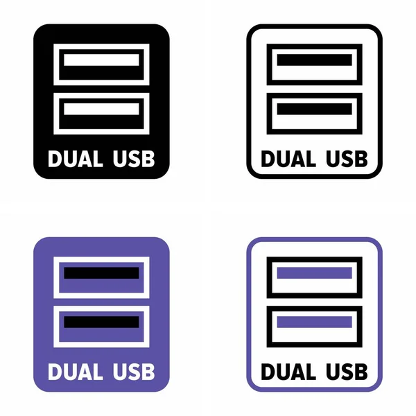 Dual Usb Signo Información Vectorial — Vector de stock