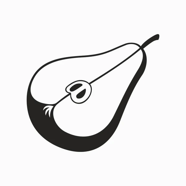 Sliced Pear Fruit Icon Vector Symbol — Stock Vector