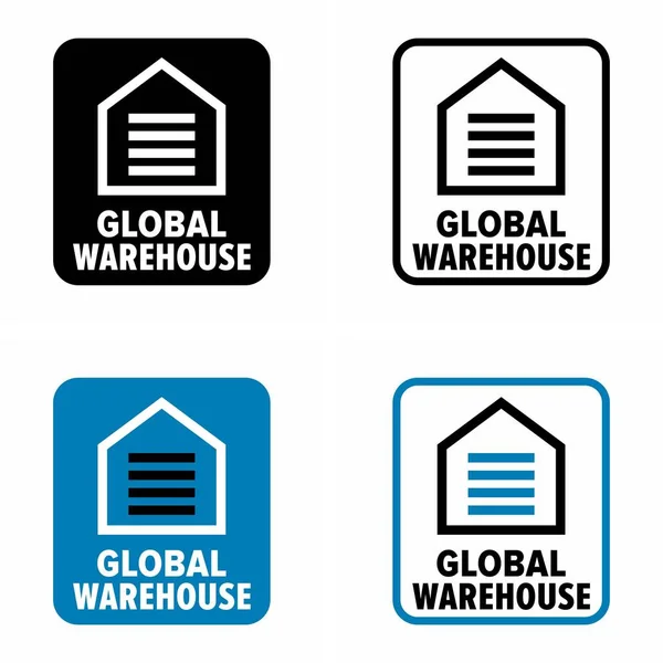 Global Warehouse Signo Información Vectorial — Archivo Imágenes Vectoriales
