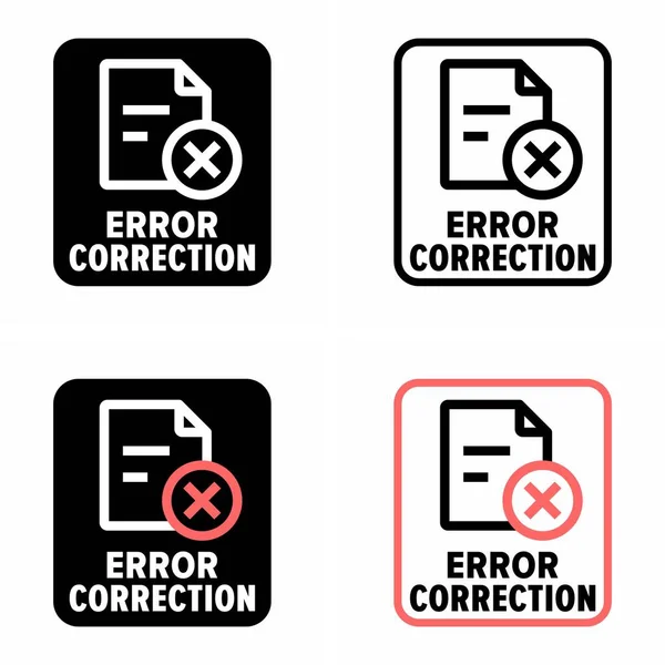 Error Correction Vector Information Sign — Stock Vector