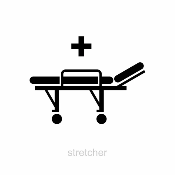 Sjukhus Stretcher Vektor Ikon Symbol — Stock vektor