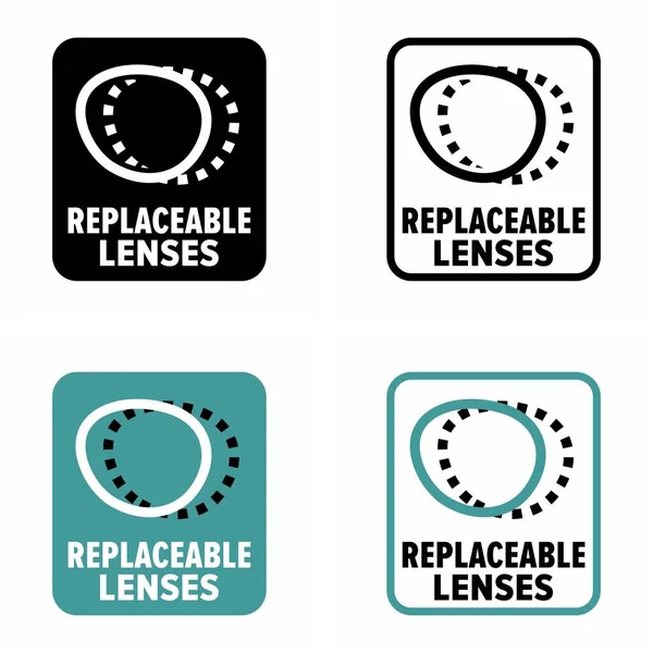 Replaceable Lens Vector Information Sign — Stock Vector