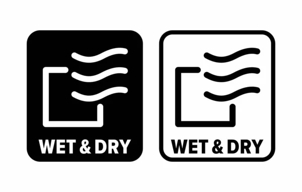 Sinal Informação Vetorial Wet Dry — Vetor de Stock