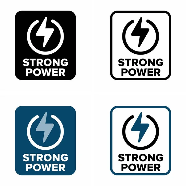 Strong Power Sinal Informação Vetorial —  Vetores de Stock