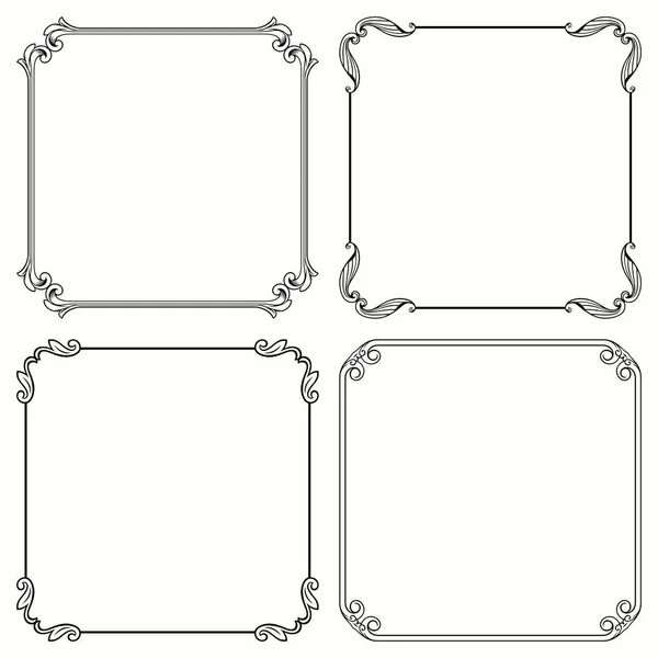 Vintage Decorative Frames Set Vector — Stock Vector