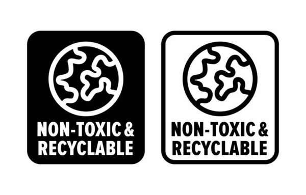 无毒和可回收的病媒信息标志 — 图库矢量图片