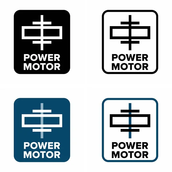 Motor Potencia Signo Información Vectorial — Vector de stock