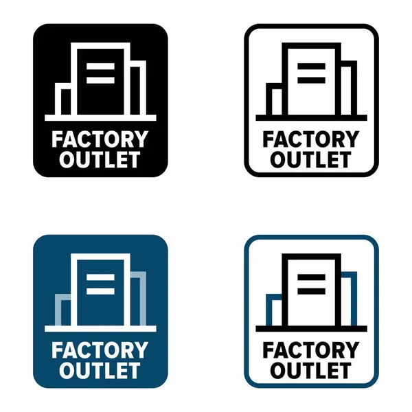 Factory Outlet Sinal Informação Vetorial — Vetor de Stock