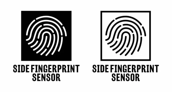 Side Fingerprint Sensor Vector Information Sign — Stock Vector