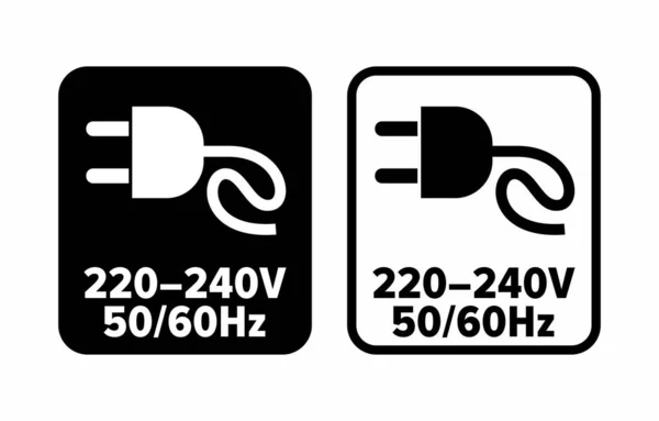 220 240V 60Hz Vectorinformatiebord — Stockvector