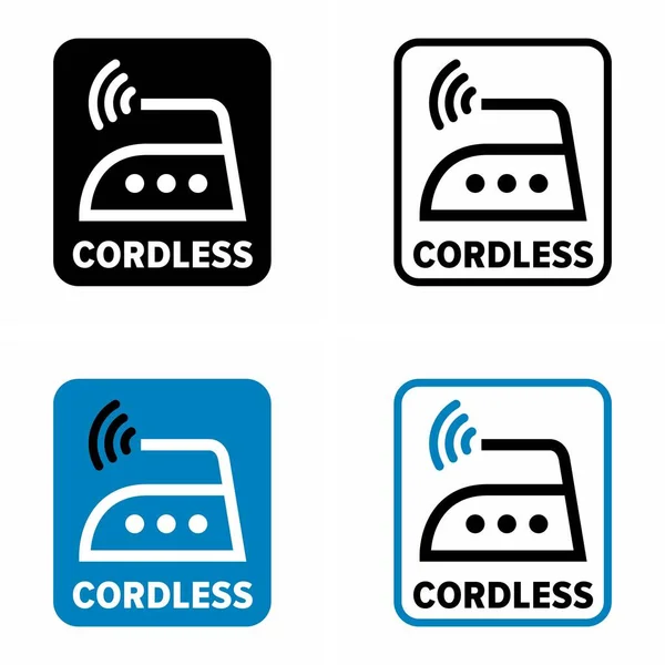 Cordless Iron Property Vector Information Sign — Archivo Imágenes Vectoriales