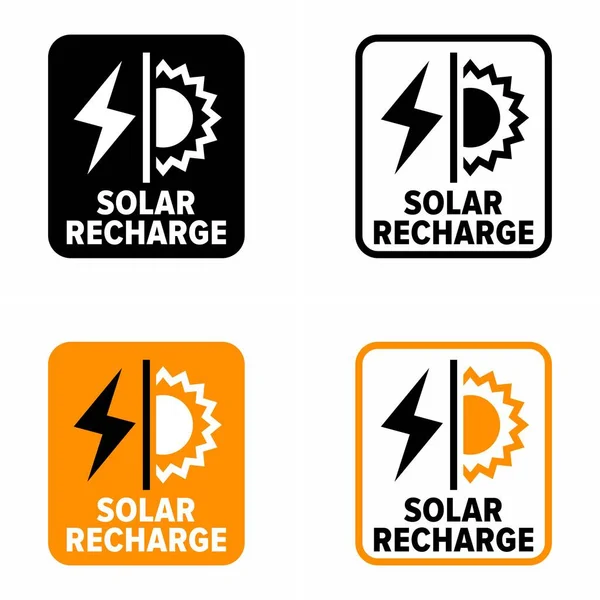 Solar Recharge Vector Information Sign — Vettoriale Stock