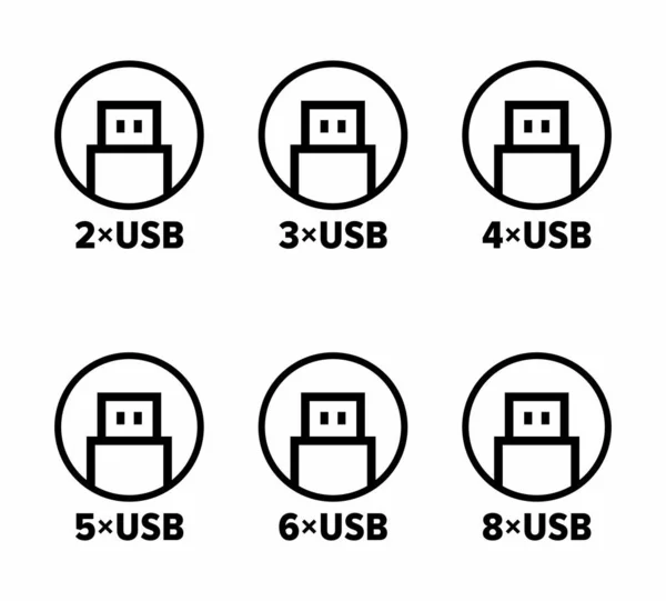 Usb Ports Numbers Vector Information Sign — Stockvektor